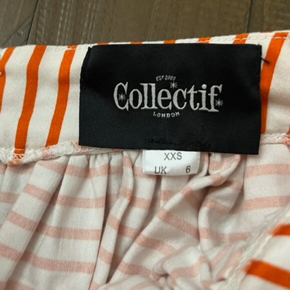 Collectif Retro Swing Skirt Striped Flowers & Fruit Rockabilly XXS - Picture 6 of 6